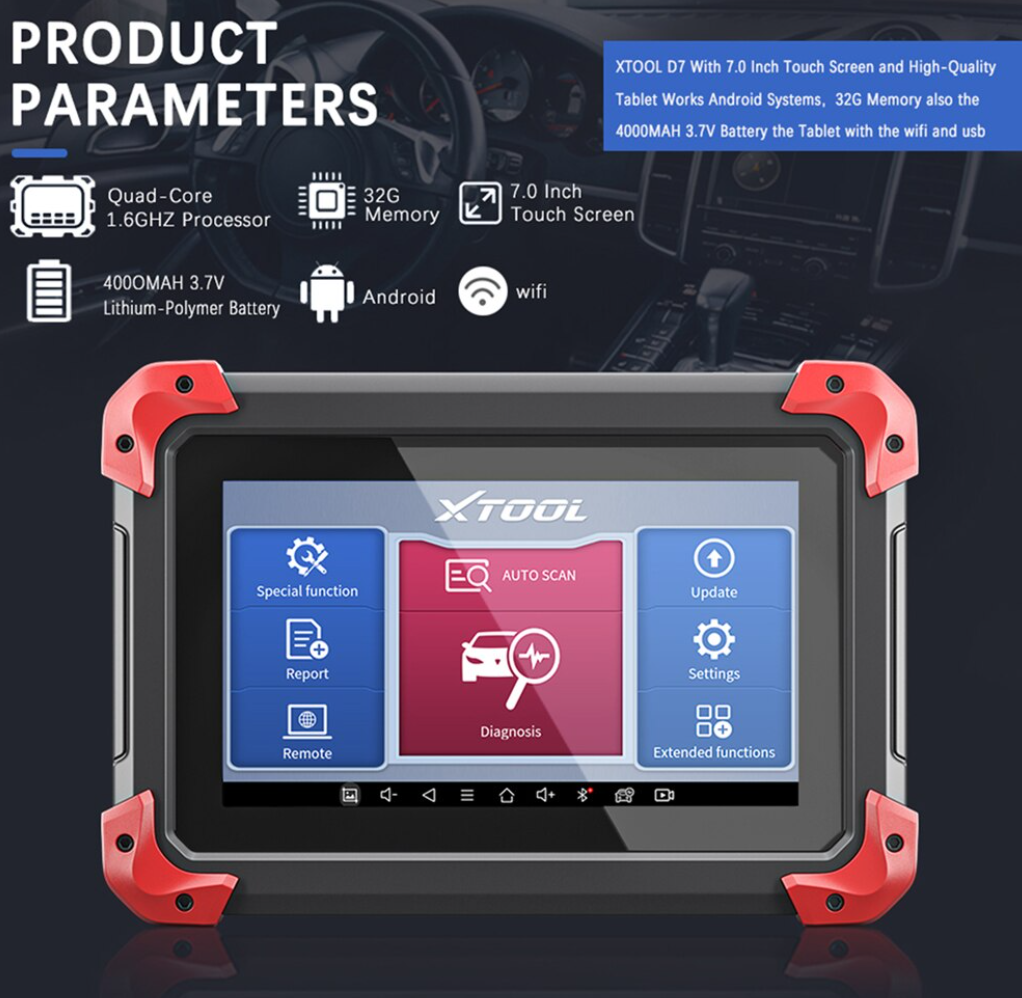 XTOOL D7 Bi-Directional Scan Tool, All System Diagnostic Car Scanner 